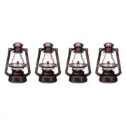 Dollhouse Micro Lantern, 2.17" Height, Plastic Mini Kerosene Lamp Copper, 4pcs