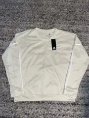 Adidas Climalite Running Carrera Sweatshirt Run It Crew 3s Women XL Beige Rare