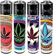 Clipper Marijuana Hemp Leaf Refillable Lighters Lot of 4