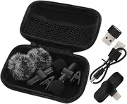 LIGHTAOTAO Compact Wireless Lapel Microphone Mini Portable Interview Mic Smart Noise Reduction Type-c/usb Adapter Clip-recording