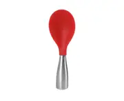 Standing Design Round Edge Rice Spoon Stainless Steel Sturdy Heat-resistant Rice Paddle for Home-Red