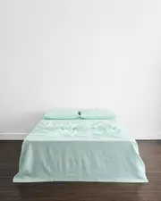 Mint 100% French Flax Linen Flat Sheet
