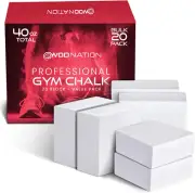 Gym Chalk Blocks - BULK 2.5 LBS (20 X 2Oz Blocks) Premium Sport Hand Chalk - Eas