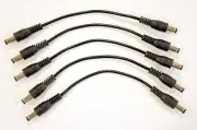 (5) DC 12VDC 12V 9V Power Adapter Male to Male 6" patch cable 2.1mm DC Coaxial
