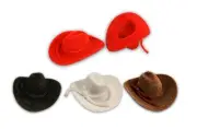 12 pcs 2" 3" 4"Mini Cowboy Hat Western Wedding Decoration Red Brown Black White