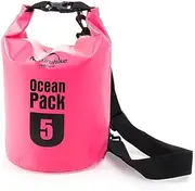 Waterproof Floating Dry Bag, Durable and Lightweight 5L/10L/20L Ocean Pack Sack for Floating, Diving, Camping, Hiking, Rafting, Swimming, Snowboarding and Fishing (Pink, 5L)