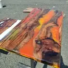 Wood Epoxy Table Top Resin River Table Multicolor Epoxy Resin Handmade Furniture