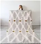 Wool Area Boho Rug Vintage Kilim Modern Carpet Taupe Cream Southwest Living Room