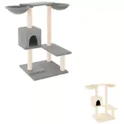 Cat Tree Cat Tower with Sisal Scratching Posts Scratch Tower Light Grey vidaXL