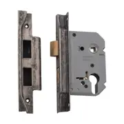 6159 Mortice Lock Euro Rebated Rumbled Nickel CTC47.5mm Backset 57mm
