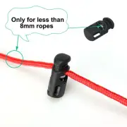 100pcs Plastic Cord Lock Stopper Spring Toggle Fastener Slider Organizer Black