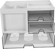 Veemoon Desktop Storage Box Drawer Organizer for Home and Office Multi Compartment File Cabinet Box and Transparent Combination for Sundries and Document