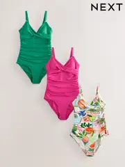 Fruit/Green/Pink Tummy Control Swimsuit 3 Pack (E51505) | $160