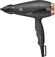 VS Sassoon Capri Style 2000 Italian Made Hair Dryer, AC Motor, 2000 Watts, 2 Heat & 2 Speed Settings, True Cold Shot, Includes Concentrator & Styling Brush. Black (VSLE6704A)