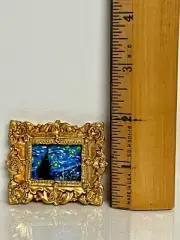VAN GOGH'S STARRY NIGHT MINIATURE DOLLHOUSE HALF INCH ACRYLIC ON CANVAS PAINTING