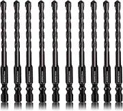 10 Pieces 6MM Masonry Drill Bits Set, JOERIC 1/4 inch Ceramic Drill Bit Concrete Drill Bits for Ceramic Tile Wood Porcelain Mirror Plastic Marble Wall with Strength Carbide Tips