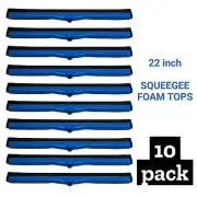 10pk Floor Squeegee Foam Dual Moss Blue Plastic 22 in Scrub Bathroom Floors Tile