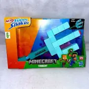 NIB Minecraft Trident Nerf Super Soaker Watergun 21.5” long