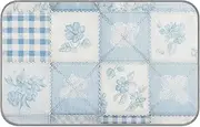 Amooorous Light Blue White Buffalo Plaid Check Flowers Summer Cooling Blankets for Large Dogs Self Cooling cat Bed for Rabbits Outside cat Accessories tapete enfriador para Perros M