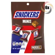 6x Bags Snickers Minis Milk Chocolate With Peanuts Caramel & Nougat Bars | 4.4oz