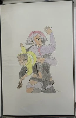 Cyberpunk: Edgerunners Original Fan Art By Mike Harn! 11x17 Bristol Board!!