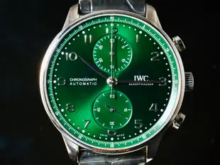 [好時計]IWC 萬國錶 IW371615 Portuguese 綠面 葡萄牙 透明錶背 41mm八年保固 WS847