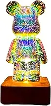Brabola Twinkle Bear Lamp, 3D Bear Fireworks Lamp LED Bear Light Changing Color Night Light Cute Table lamp Decorative Nightstand Projection Lamp for Kids Room, Home, Office, Nursery (Large Bear)