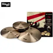Stagg SH Series Cymbal Set 20" Ride, 16" Crash, 14" Hi Hat, Bag and Drum Sticks