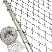 SXEVZOO 304 Stainless Steel Rope Balustrade Net - Width 0.7/0.8/1/1.5/2/2.5m, Flexible Garden Fence Mesh, High Altitude Anti-Fall Safety Barrier(2x4.5m)