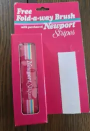 Vintage Newport Stripes Cigarettes Fold-A-Way Brush 1989 NOS