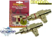 DNA RCA PLUG TO 2 RCA SOCKET AUDIO ADAPTOR JOINER SPLIT SIGNAL TRANSFER AAR111