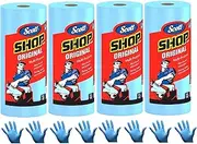 Scott Shop Towels, Strong and Absorbent Multi-Purpose Blue Disposable Towels, 55 Sheets per Roll, 4 Rolls (220 Sheets)
