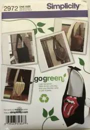 Simplicity Sewing Pattern 2972 1 Size - Bags