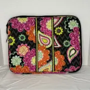 Vera Bradley Laptop Sleeve Case Quilted Retired Ziggy Zinnia 14"W x 11"H Floral