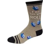 Hot Sox Women's I Like How You Roll Crew Sock 1 Pair, Grey Heather, Women's 9-11