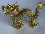 Jeweled Dragon Topaz Trinket Box. Hand Painted Enamel & Swarovski Crystals