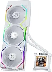 LIANLI Simple Water Cooling Kit, HydroShift LCD 360TL White, Unifan TL120 Equipped Model, Side Mount Design, 2.88" Screen, IPS LCD, LL-HS-LCD-360TL-WT