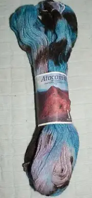 Araucania Atacama Knitting Fever 51 2 Blues 100% Alpaca Yarn Hand Dyed New