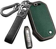ontto Alloy Car Key fob Cover fit for Kia Picanto 2025 K5 Sportage Seltos Sports Ceed Xceed Sport NIRO flip Key Holder Smart Leather Key case Shell Bag Keyring Keychain Accessories Black Green