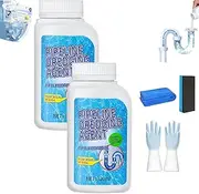 Drain Clog Remover, Pipeline Dredging Agent, Powerful Quick Cleaning Drain Toilet Cleaner Tool, Unclog Toilet Clog And Kitchen Sink Pipe Unblocker Powder for Home Users (2Pcs)