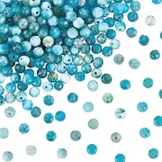 [OLYCRAFT] OLYCARFT About 226pcs Natural Apatite Beads 3mm Faceted Round Apatite Beads Blue Apatite Beads Blue Gemstone Beads with Hole Energy Stone Round Loose Beads for Bracelet Necklace Jewelry Making