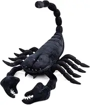 Simulation Emperor Scorpion Plush Toy, 15.74inch Black Super Soft Realistic Scorpion Plush Stuffed Animal Toy Figure for Kids Halloween Doll Home Decor Throw Pillow