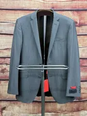 Luciano Bardelli Tailored Blazer Gray Self Striped Wool Suit Jacket Size 46R