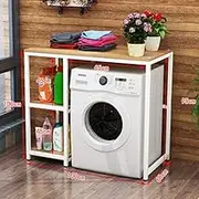 Carbon Steel Laundry Storage Rack for Washing Machine and Bathroom Tower Floor Standing Over Toilet for Household Drums