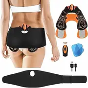 FOPIE Hips Trainer, ABS Stimulator Electronic Muscle Toner, Smart Wearable Butt Lifting Machine, Body Beauty Intelligent Wireless Fitness Apparatus for Men Women, Orange, (FHP-1)
