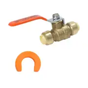 10 PIECES 1/2" PUSH FIT BALL VALVE WITH 1 FREE REMOVING CLIP 27-3-1=10X