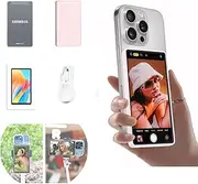 CP5 Lite Vlog Selfie Monitor Screen, 5-inch 1080P Back Rear Camera Mirror, 50M Range One Click Connection for iPhone Selfies, Vlogs, Live Streaming w/Magnetic Pink Case (NO Touchscreen)