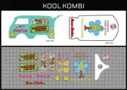 HotWheels (1/64), Kool Kombi "SD Shaggy" Waterslide, Printed White First, Decals