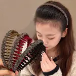 韓國水鑽齒形防滑頭帶水晶女人髮帶髮飾
