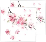 MUELODSIC 2pcs Cherry Blossom Car Stickers Self Adhesive Vinyl Decals for Car Door Protection Artistic Flower Wall Art for Vehicle Durable Bumper Stickers to Prevent Scratches